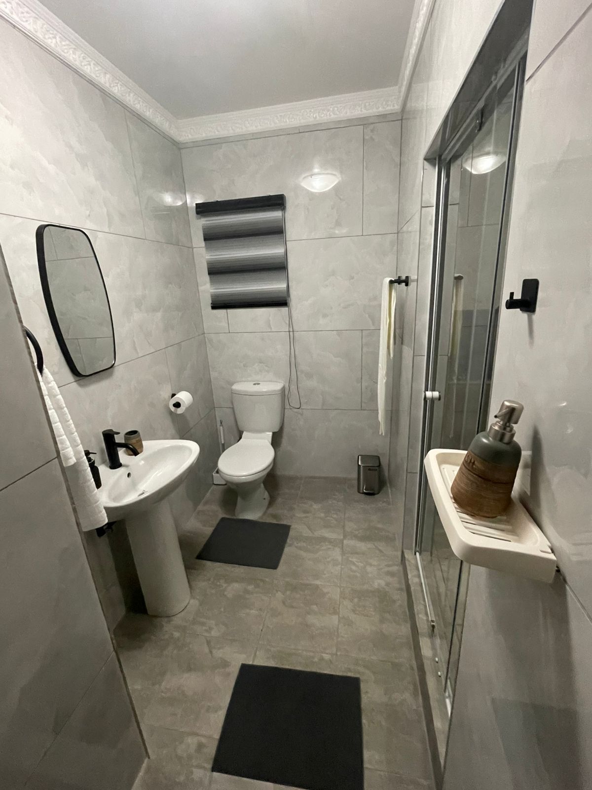 Modern bathroom with natural light
